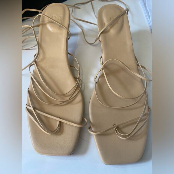 Revolve LPA Womens Size 9 Lucia Strappy Heel Nude Tan CLub Party Event Guest - Picture 3 of 9
